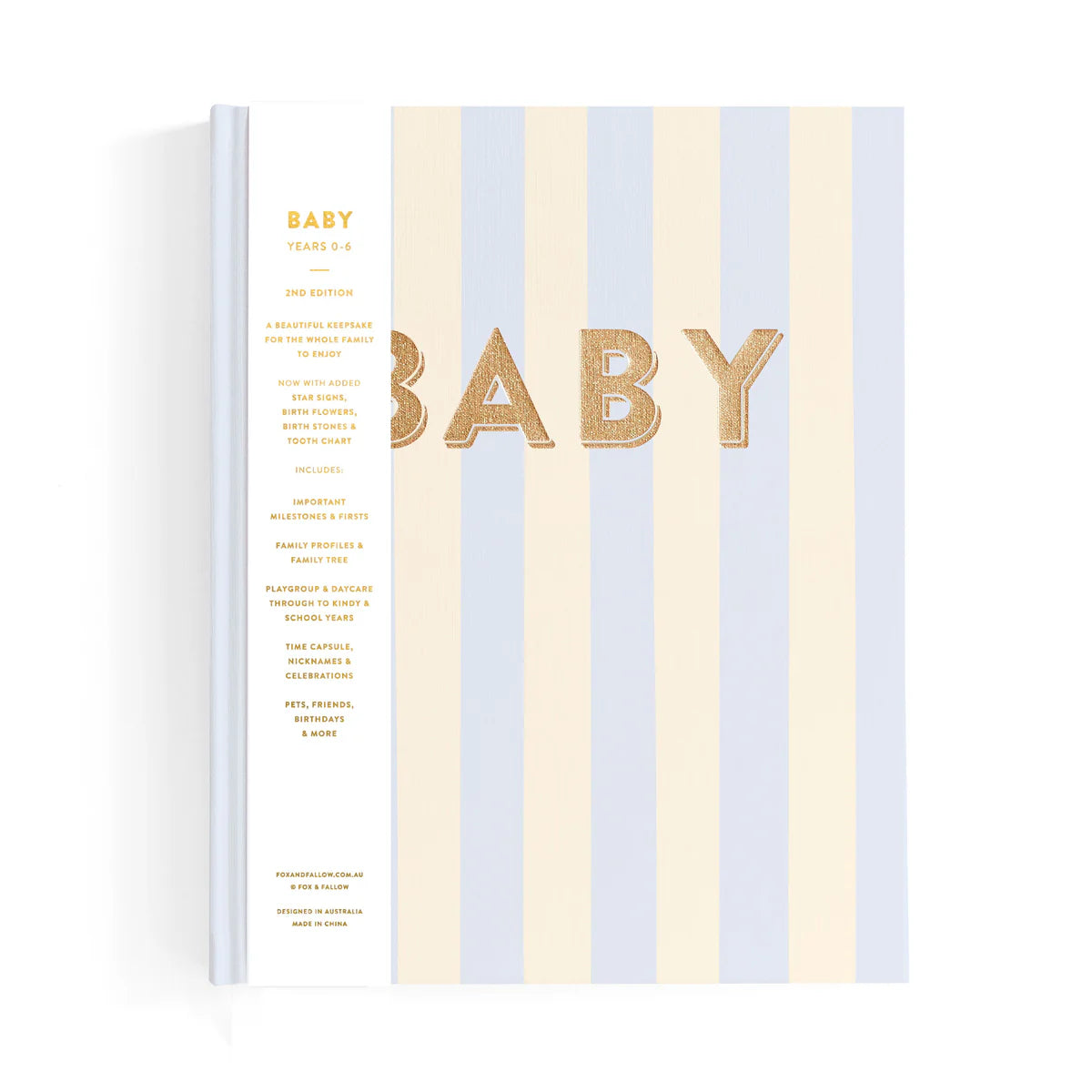 Baby Book Cloud Stripe 0-6 Years | Keepsake  3rd Edition