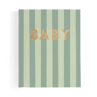 Baby Book Sage Stripe 0-6 Years | Keepsake 3rd Edition