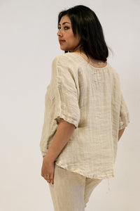 Francesca Pintucked Top Natural