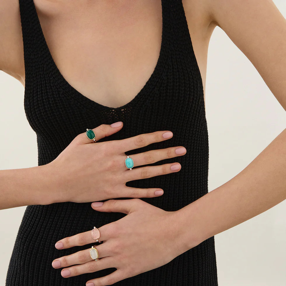 Fleur Silver Amazonite Ring