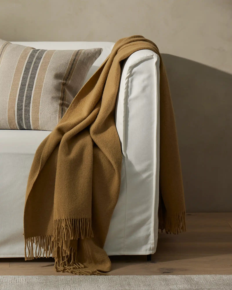 Nevis Lambswool Throw | Camel | 130 x 200cm