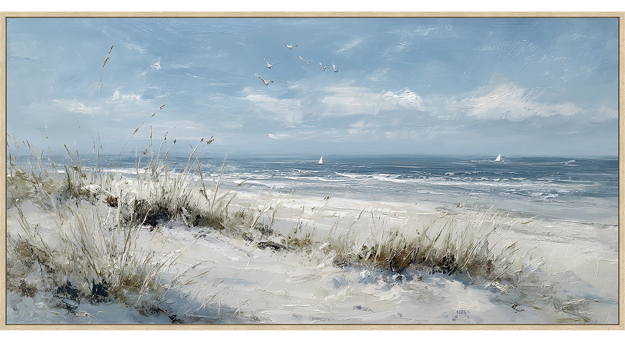 Sandy Business Paint | Framed Canvas Art | 123x63cm
