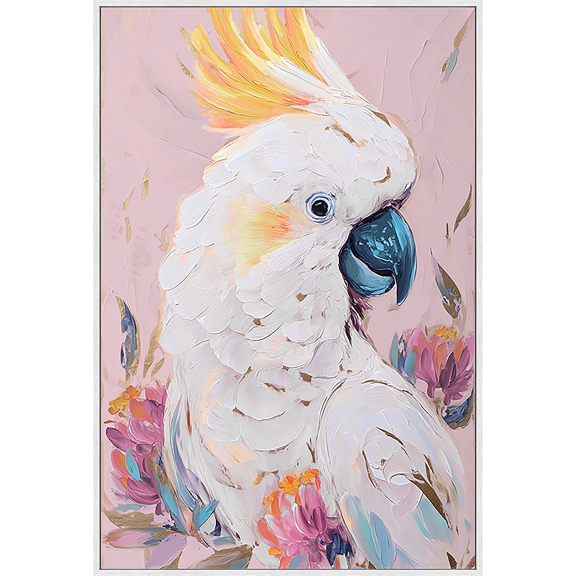 Talk the Squawk Painting | Framed Canvas Art | 63x93cm