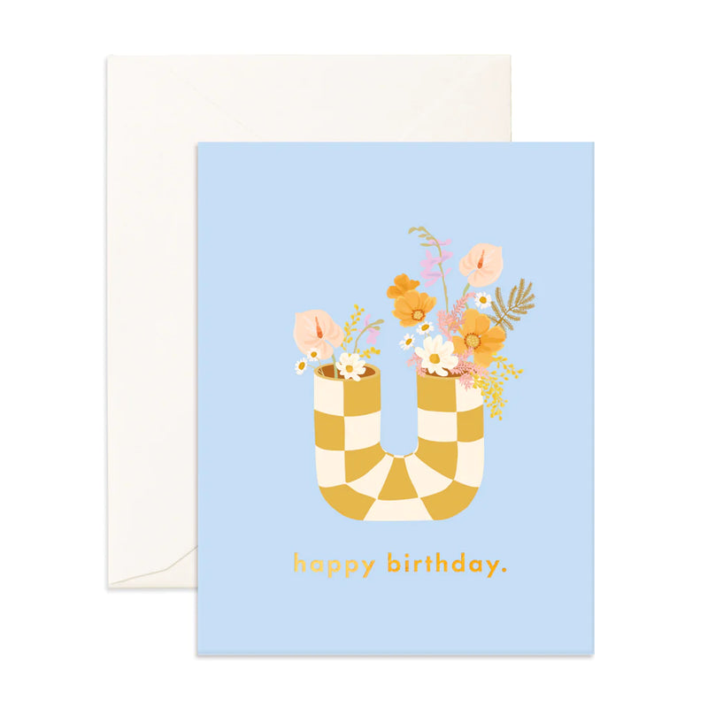 Birthday Pipe Vase Greeting Card