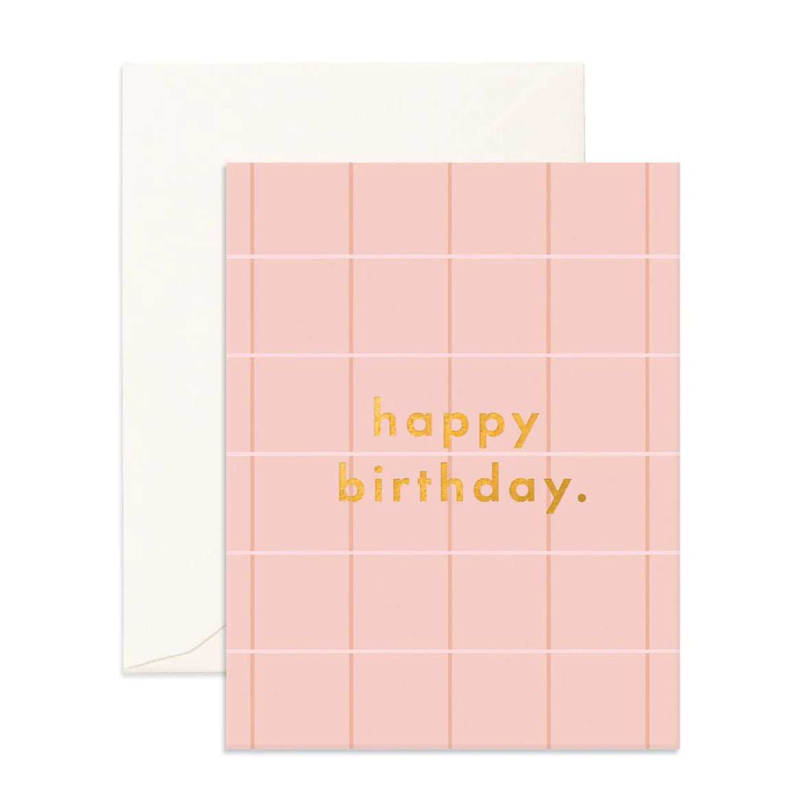 Birthday Blush Plaid Greeting Card