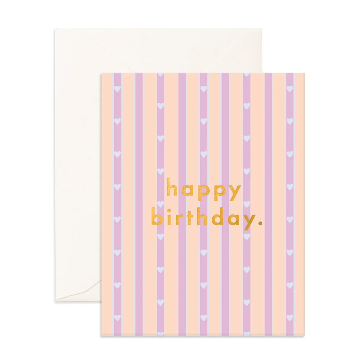 Birthday Heart Stripe Greeting Card
