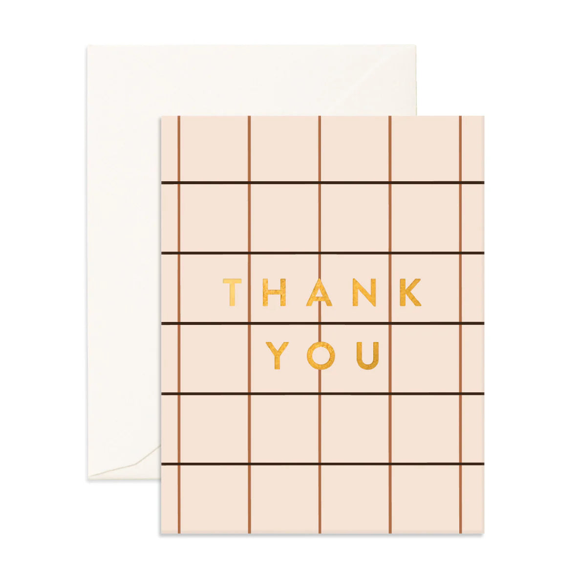 Thank You Cream Plaid Greeting Card