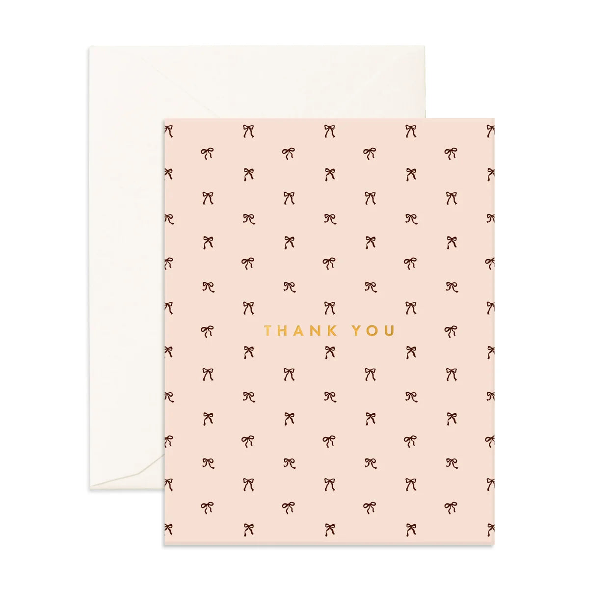 Thank You Tiny Bows Cream Greeting Card