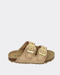 Gracie Kids Sandal Slide | Natural Raffia