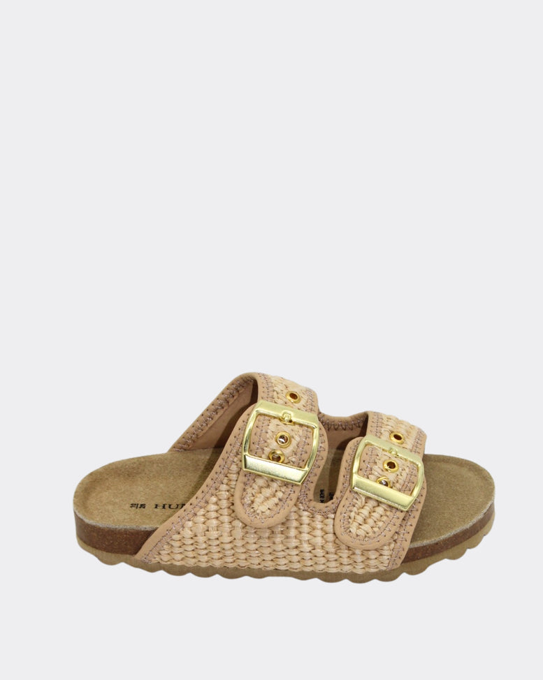 Gracie Kids Sandal Slide | Natural Raffia