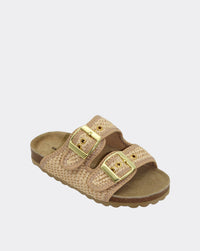 Gracie Kids Sandal Slide | Natural Raffia