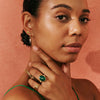 Wandering Soul Green Onyx Stud Earrings | 18KT Yellow Gold Plate