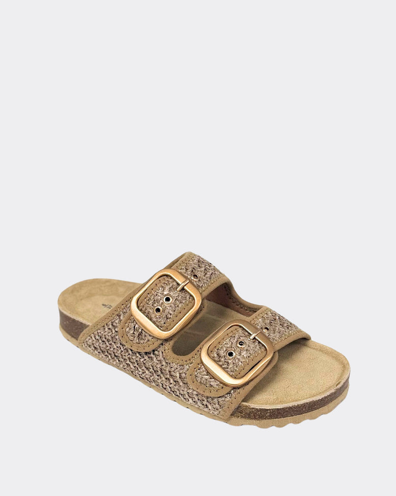 Hallie Raffia Slide Sandal