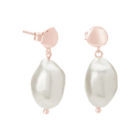 Halcyon Small Pearl Earrings | Rose Gold Plate