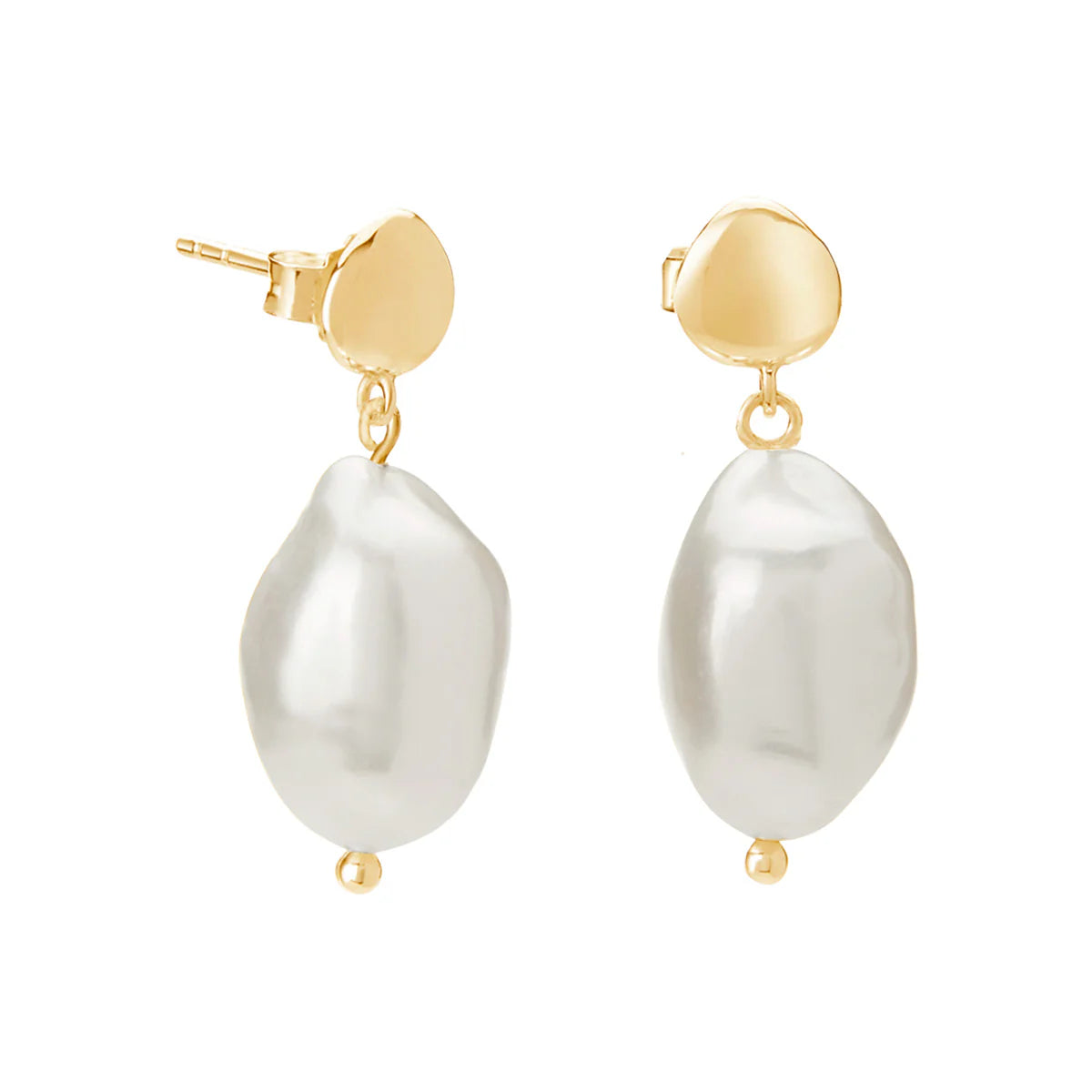 Halcyon Small Pearl Earrings | 18KT Yellow Gold Plate