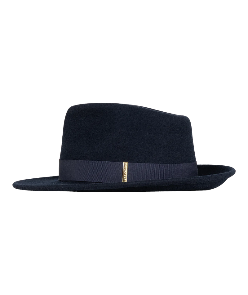 Womens Mid Brim Fedora | Brunswick | Navy