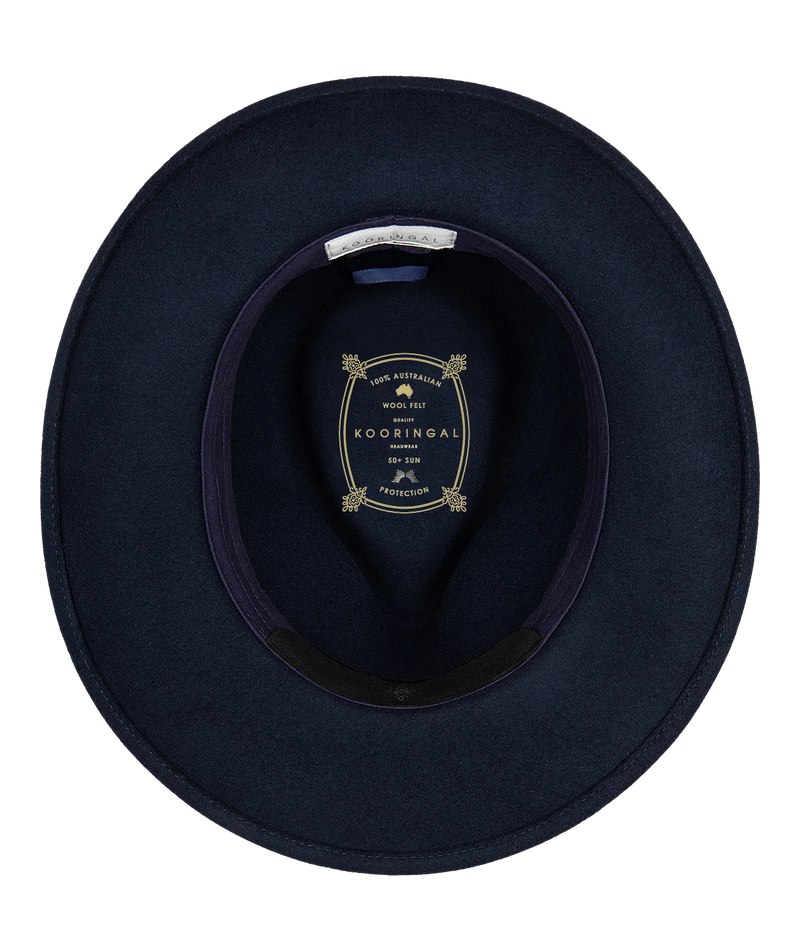Womens Mid Brim Fedora | Brunswick | Navy