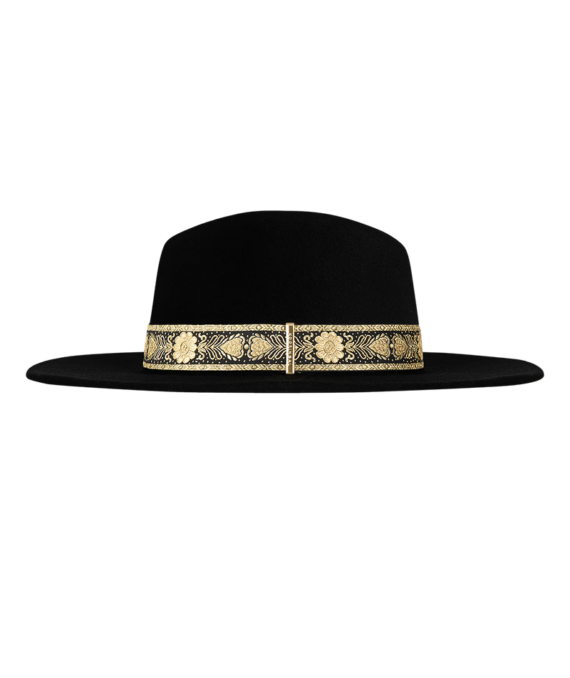 Womens' Mid Brim Fedora | Elwood | Black