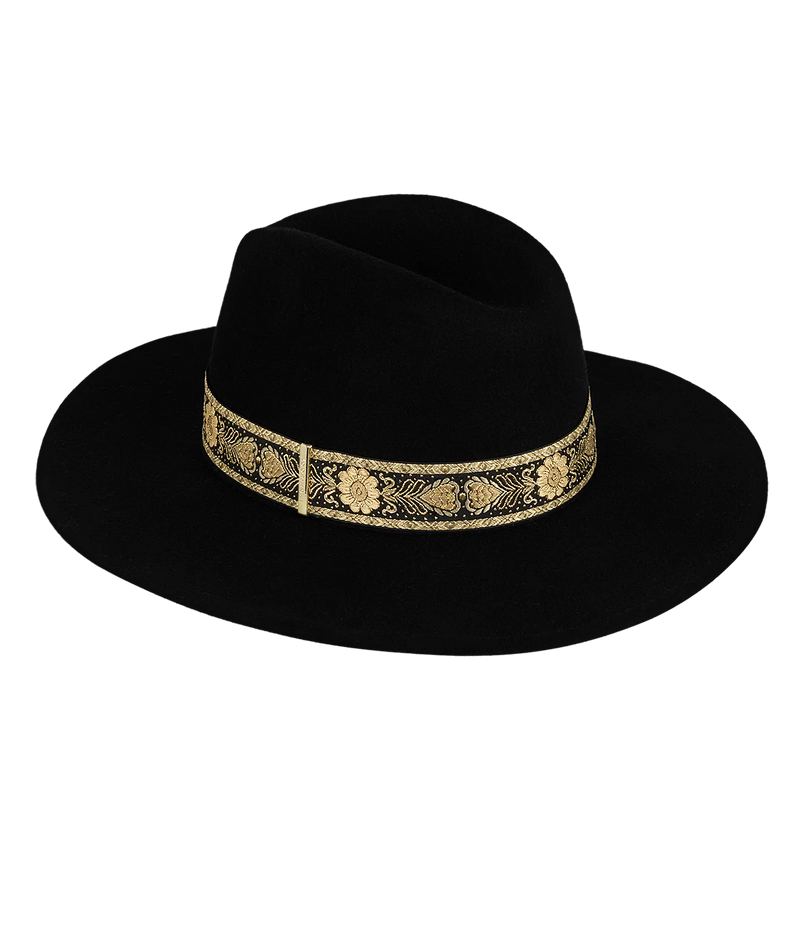 Womens' Mid Brim Fedora | Elwood | Black