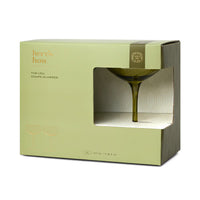 The Lou Coupe Glass Set of 2 | Olive