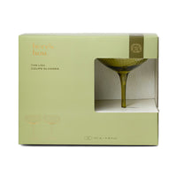The Lou Coupe Glass Set of 2 | Olive
