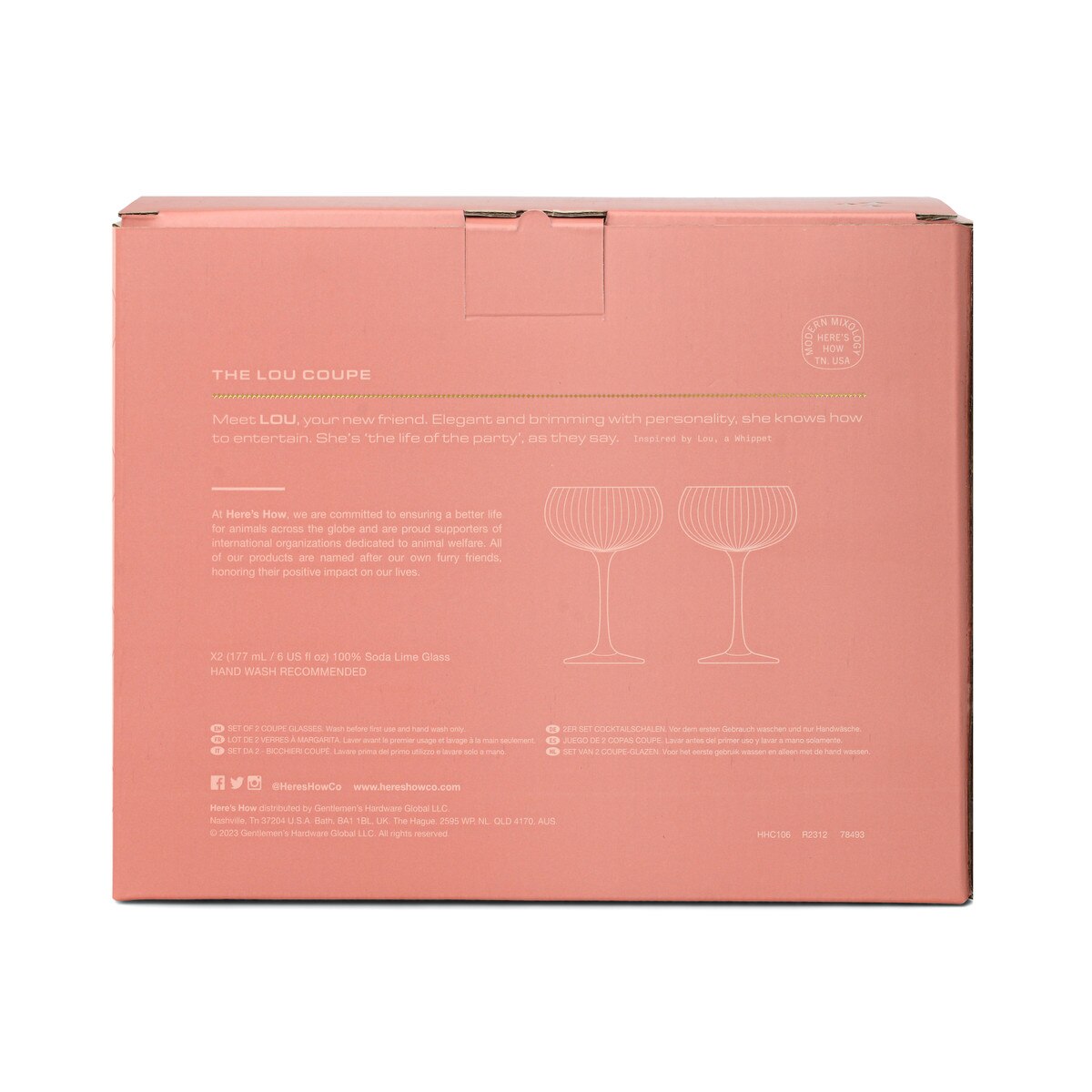 The Lou Coupe Glass Set of 2 | Blush
