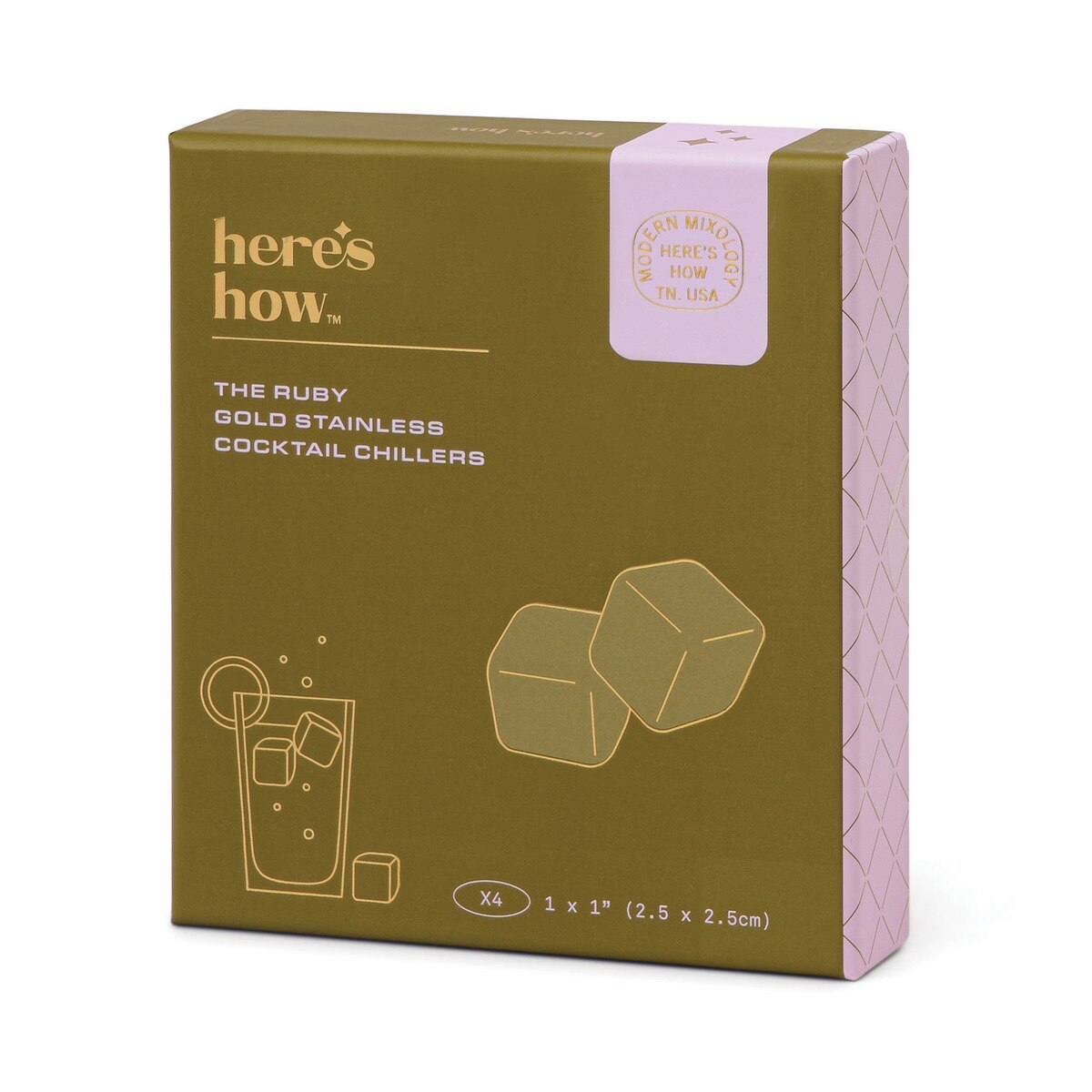 The Ruby Cocktail Chillers in Gold | Set of 4