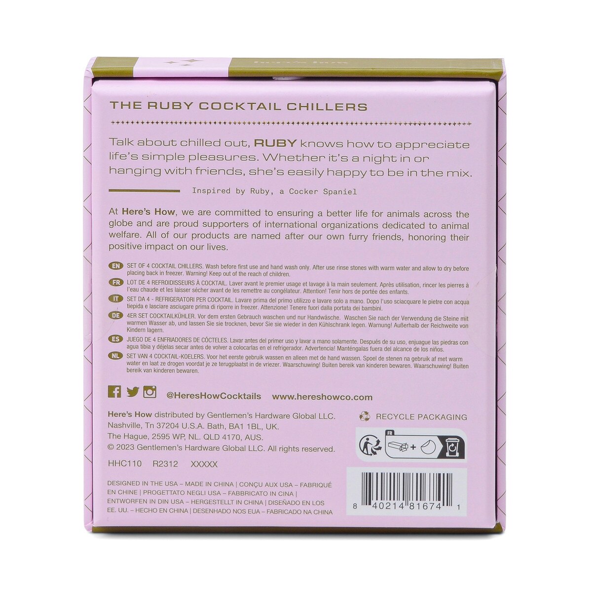 The Ruby Cocktail Chillers in Gold | Set of 4