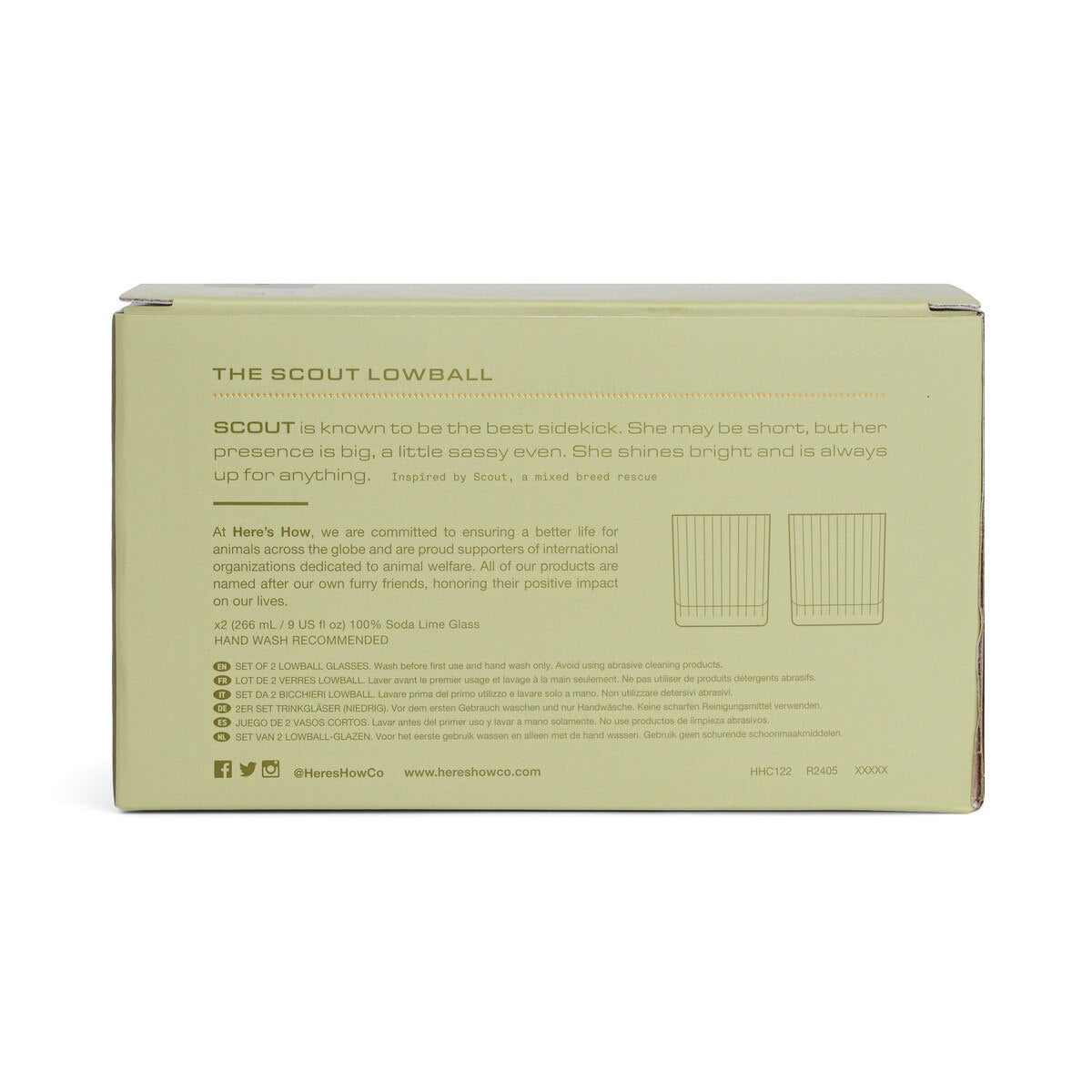 The Scout Lowball Glass | Set of 2 | Olive