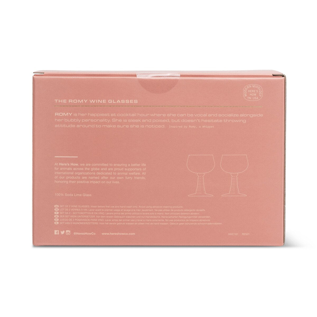 The Romy Set of 2 Wine Glasses | Blush