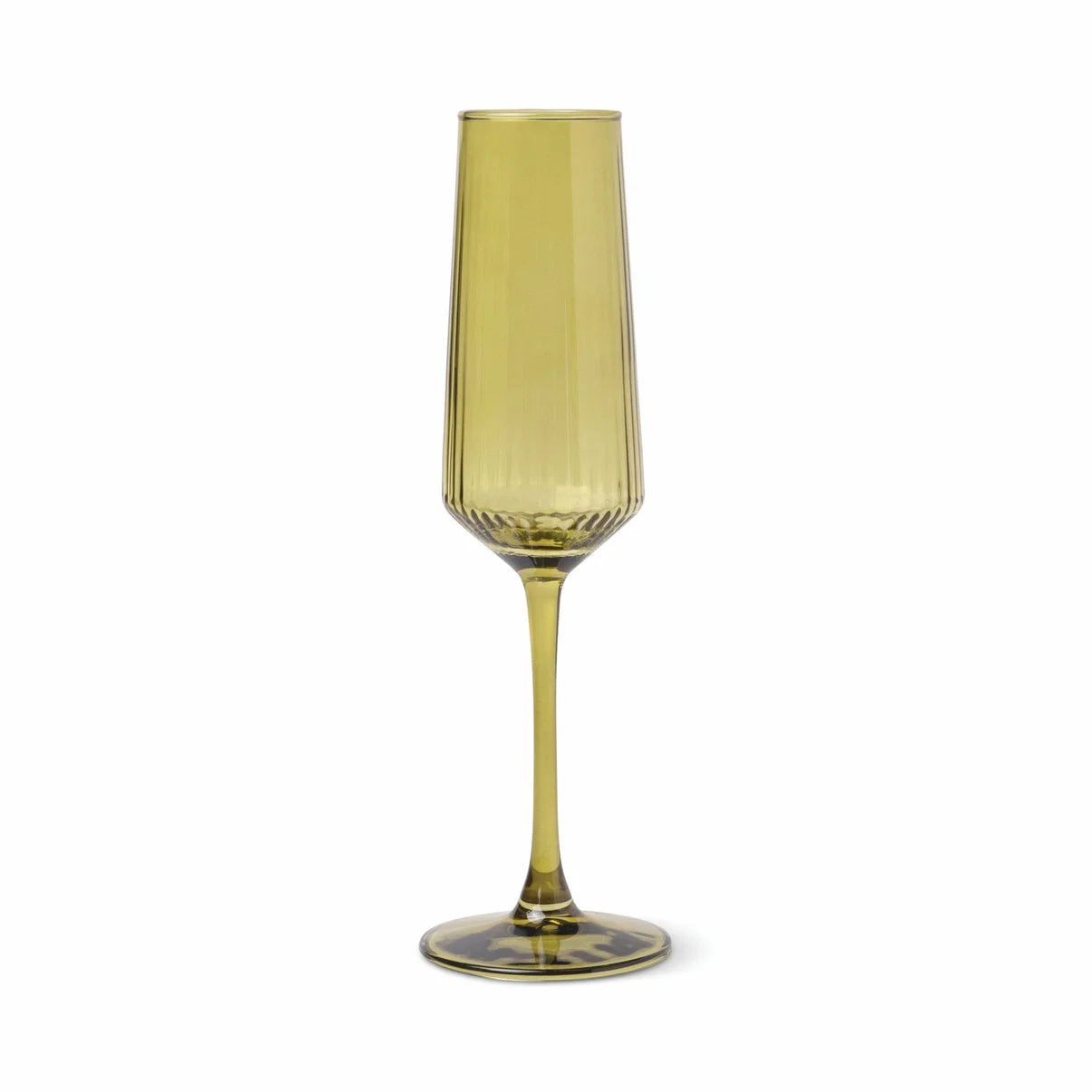 The Luna Set of 2 Champagne Flutes | Olive