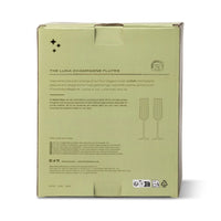 The Luna Set of 2 Champagne Flutes | Olive