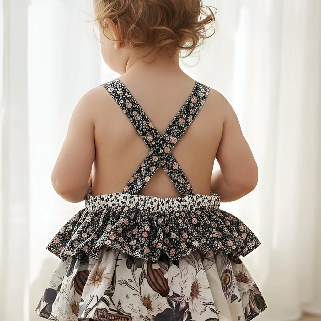 Baby Girls Frilly Playsuit | Meadow Florals