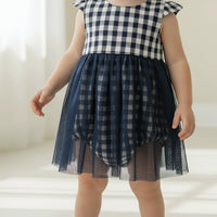 Baby Girls Lottie Dress | Navy Check