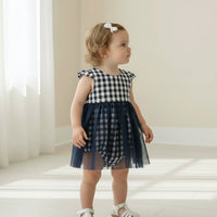 Baby Girls Lottie Dress | Navy Check
