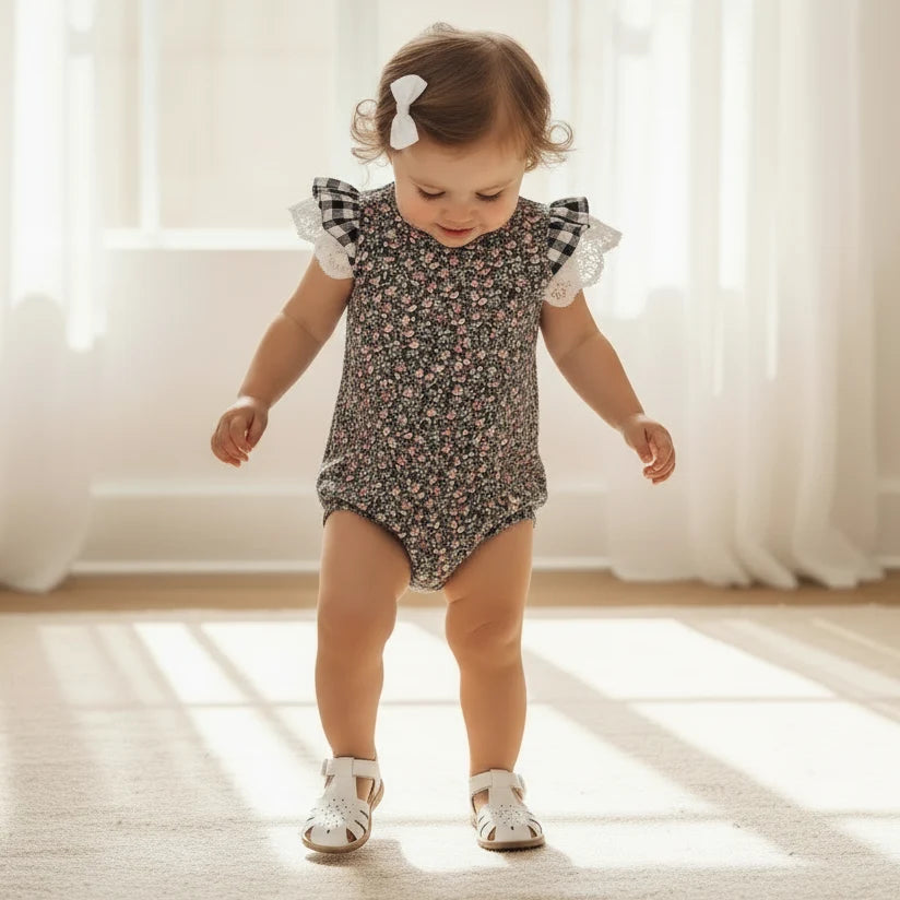 Baby Girls Knit Romper | Vintage Posy