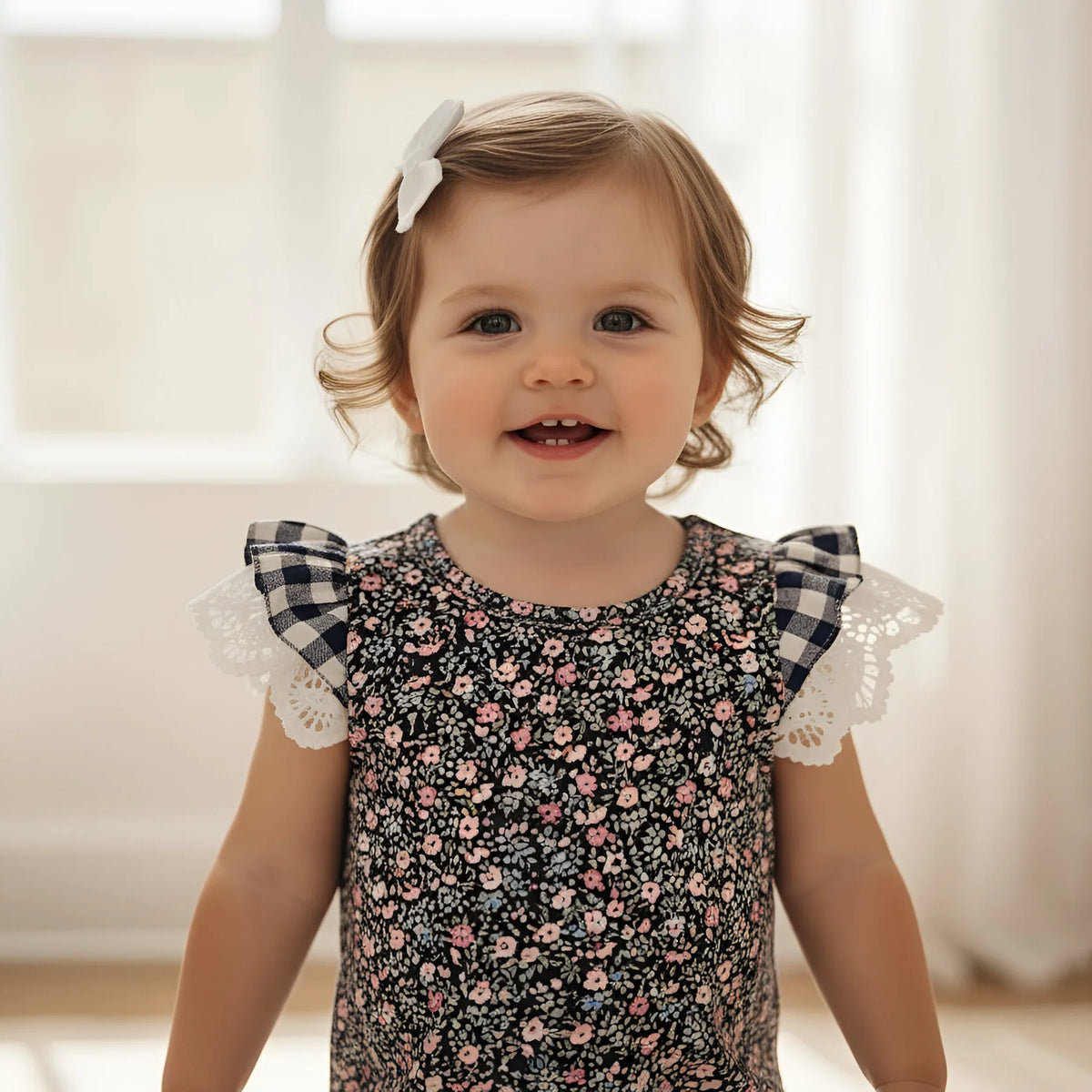 Baby Girls Knit Romper | Vintage Posy