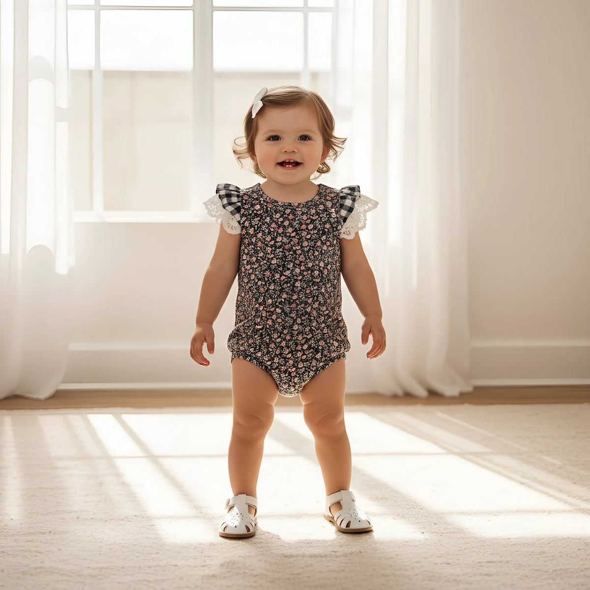 Baby Girls Knit Romper | Vintage Posy