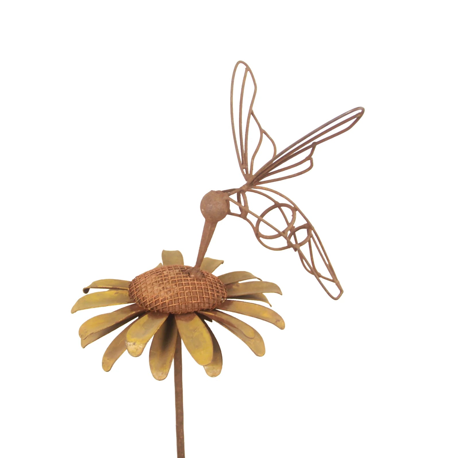Daisy And Hummingbird Garden Stake