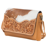 Valencia | Cowhide Rectangular Flap Bag with Tooling