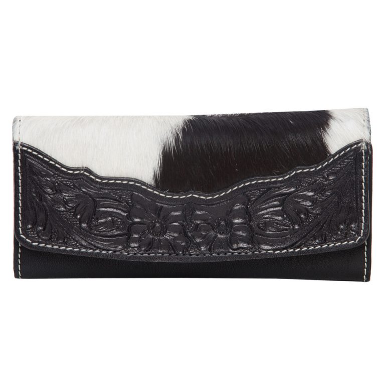 Oran | Cowhide Flap Wallet with Hand Tooled Leather