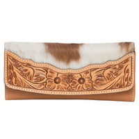 Oran | Cowhide Flap Wallet with Hand Tooled Leather