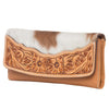 Oran | Cowhide Flap Wallet with Hand Tooled Leather