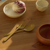 Alder Enamel Salad Servers | Olive