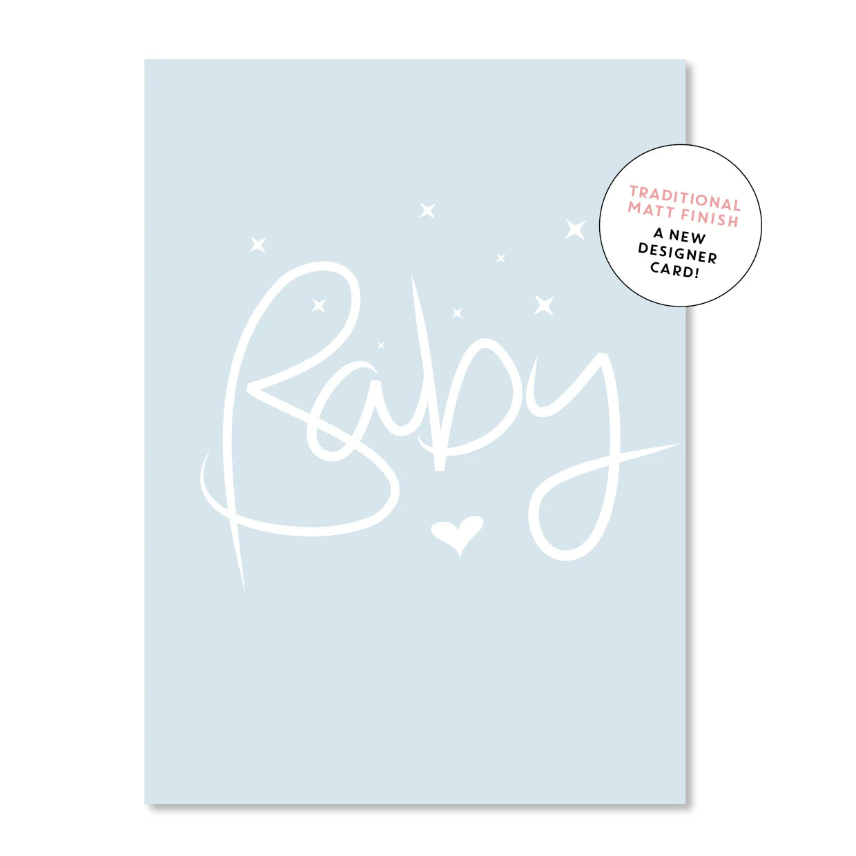 Baby Script Blue | Greeting Card