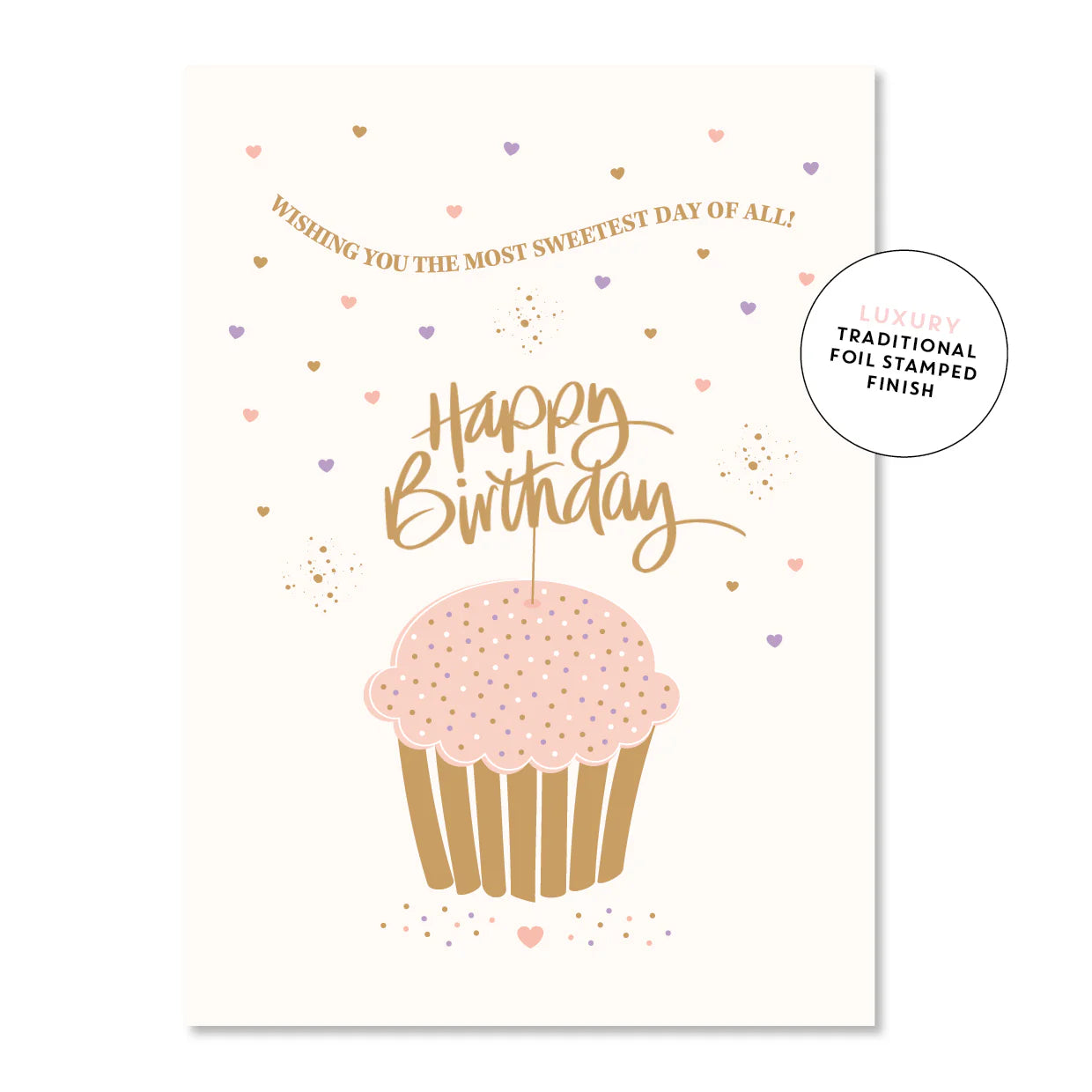 Golden Cupcake Sparkle | Greeting Card
