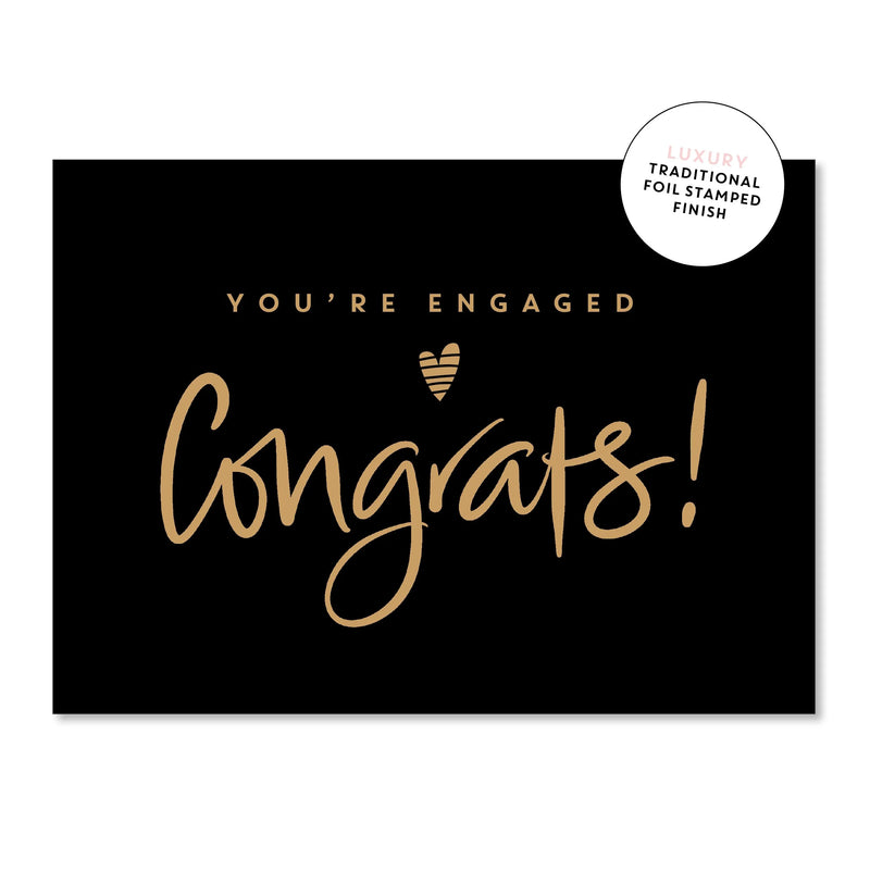 Engagement Congrats Black | Greeting Card