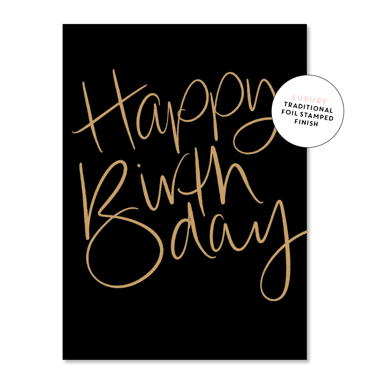 Birthday Script Black | Greeting Card