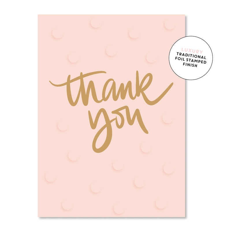 Spotty Peach Thank You | Greeting Card