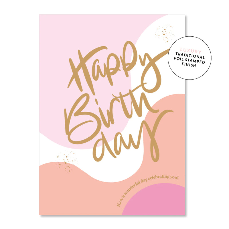Happy Birthday Geo Pink | Greeting Card